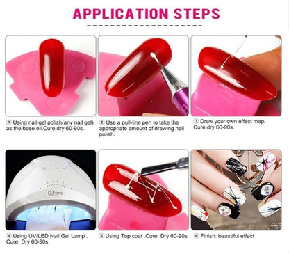 Beauzy White Spider Gel – Nail Art Gel for Easy Lines & Creative Designs