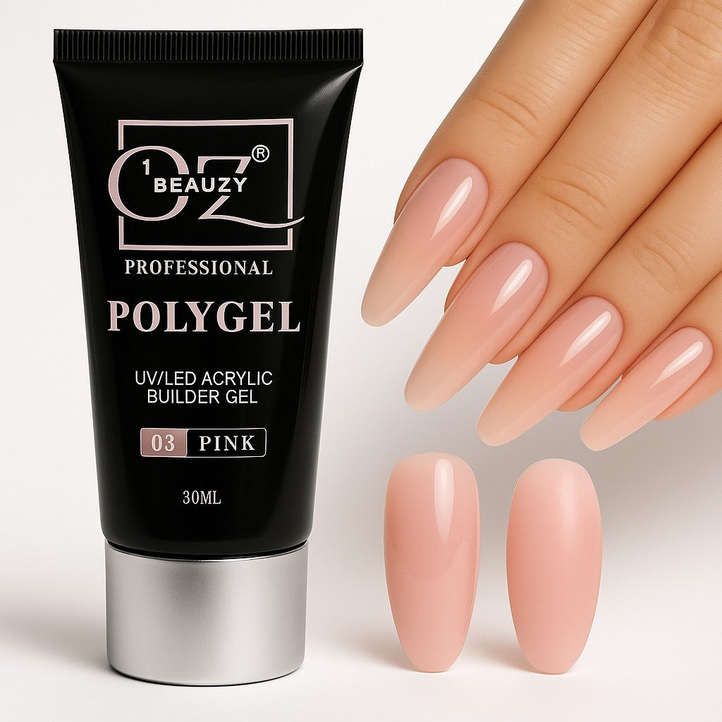 Pink Polygel Nail Extension – Soft Shade, Smooth Application & Professional Finish