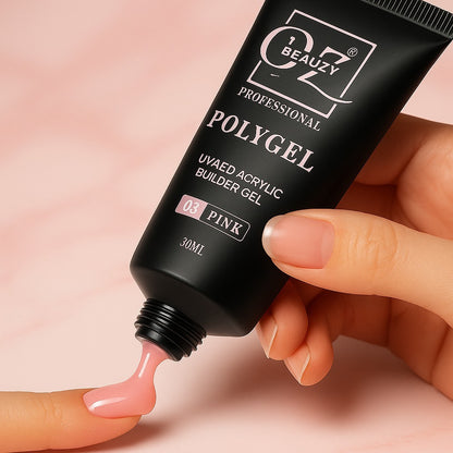 Pink Polygel Nail Extension – Soft Shade, Smooth Application & Professional Finish